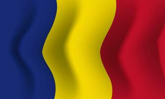 Hintergrund winken im Wind Rumänien-Flagge. Hintergrund vektor