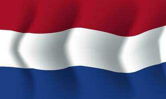 bakgrund som vinkar i vinden nederländska flaggan. bakgrund vektor