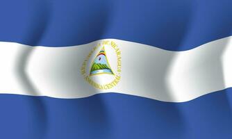 Hintergrund weht im Wind Nicaragua-Flagge. Hintergrund vektor