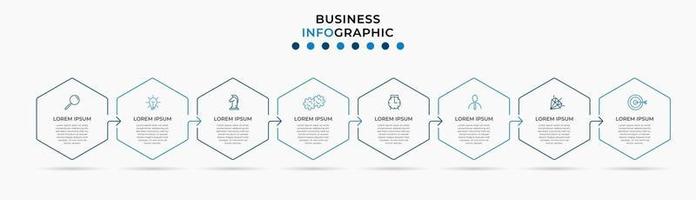 Infografik-Designvorlage mit Symbolen und 8 Optionen oder Schritten vektor