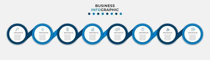 infografisk formgivningsmall med ikoner och 8 alternativ eller steg vektor