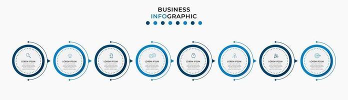 Infografik-Designvorlage mit Symbolen und 8 Optionen oder Schritten vektor