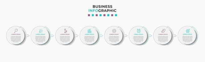 Infografik-Designvorlage mit Symbolen und 8 Optionen oder Schritten vektor