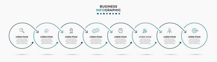 infografisk formgivningsmall med ikoner och 8 alternativ eller steg vektor