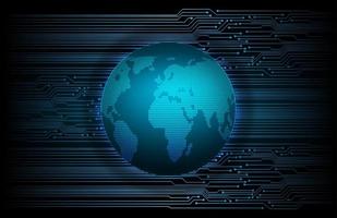 världens binära kretskort framtida teknik, blå hud cybersäkerhet vektor