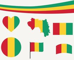 guinea flagga karta band och hjärta ikoner vektor illustration abstrakt