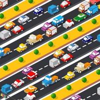 Autobahn-Lifestyle-Illustration der Stadtverkehrsfahrzeuge
