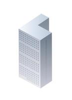 isometrisches 3D-dimensionales Wolkenkratzergebäude der Moderne vektor