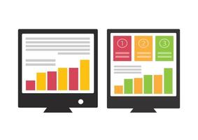 Monitorbildschirm-Silhouette-Set Radio-TV für Einladungen, Visitenkarten vektor