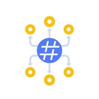 hashtag, sociala medier vektor ikon