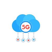 5g Netzwerksymbol mit Wolke, Vektor