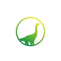 dinosaurie, sauropod vektor logotyp isolerad på vitt