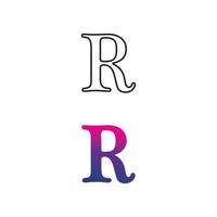 r brev och rr typsnitt logotyp vektor illustration ikon