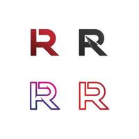 r-Buchstabe und rr-Schriftart-Logo-Vektor-Illustrationssymbol vektor