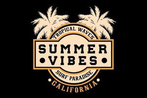Summer Vibes Surfparadies Typografie Design vektor