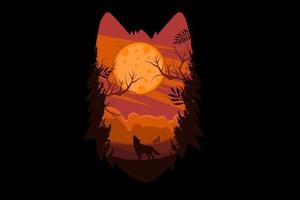 Wolfskopf Natur Silhouette Design vektor