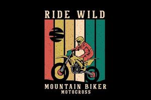 mountainbiker merchandise illustration design vektor