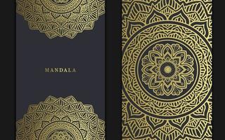 Luxus Gold Mandala verzierten Hintergrund für Hochzeitseinladung vektor