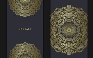 Luxus Gold Mandala verzierten Hintergrund für Hochzeitseinladung vektor