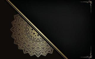 Luxus Gold Mandala verzierten Hintergrund für Hochzeitseinladung vektor