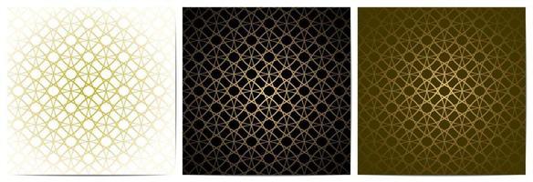 uppsättning abstrakta geometriska mönster cirkel överlappande gyllene bakgrund vektor