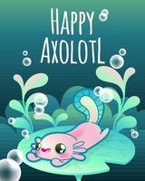 glad axolotl vektor illustration
