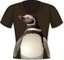 Vorderseite des T-Shirts mit Pinguinmuster vektor