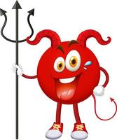 ein roter Teufel-Cartoon-Charakter mit Gesichtsausdruck vektor