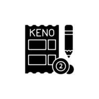 Keno schwarzes Glyphensymbol vektor