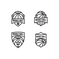 Set Sammlung Basketball Logo Linie Design Illustration vektor