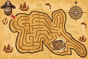 pirat labyrint för barn vektor