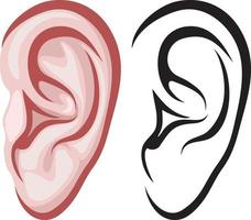 Symbol für das menschliche Ohr vektor