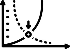 Liniensymbol für Break-Even vektor