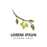 Oliven-Logo-Symbol und Olivenöl-Logo-Vorlagenvektor