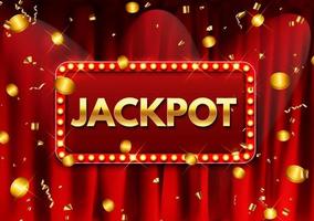 Jackpot-Hintergrund mit fallendem Goldkonfetti. Casino oder Lotterie vektor