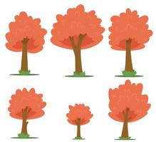Reihe von Bäumen im Cartoon-Stil isoliert vektor