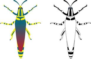gräshoppa eller gräshoppa vektor illustration
