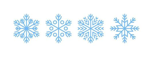 Schneeflocken Symbol Satz. Schneeflocken Abzeichen. Schneeflocke anders Symbole. Vektor skalierbar Grafik