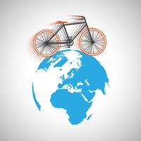 Fahrrad rund um den Globus, Vektor
