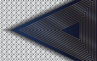 abstrakt marinblå bakgrund med guldlinje och triangelform vektor