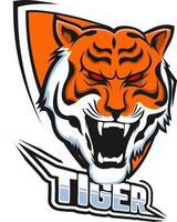 Tiger brüllen E-Sport-Team-Maskottchen-Logo vektor