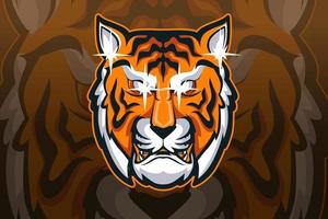 tiger maskot esport logo design vektor