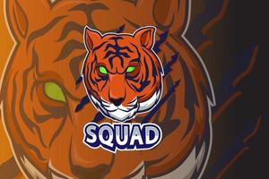 tiger squad e-sport lag logotyp mall vektor