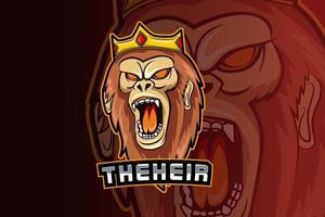 Die King Gorilla King Kong E-Sport-Team-Logo-Vorlage vektor