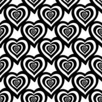 nahtloses Muster aus handgezeichneten Doodle-Herzen. isoliert auf weiß vektor
