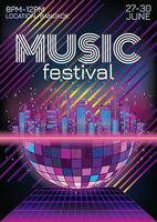 musikfestivalaffisch för musikvärldsfesten vektor
