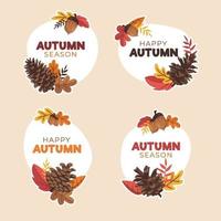 Herbst-Tannenzapfen-Aufkleber-Set