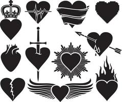 Symbole für die Sammlung von Herzen