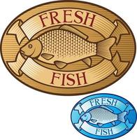 Frischfisch-Etikett vektor
