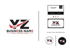 yz Bürste Brief Logo, Alphabet yz Logo Symbol mit Geschäft Karte vektor